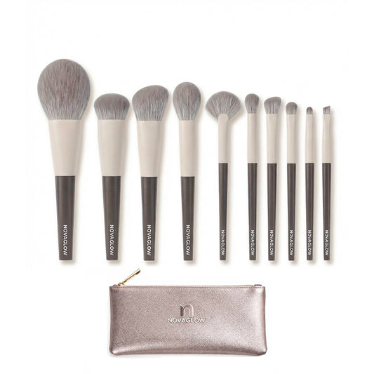 NOVAGLOW 10-Piece FULL Makeup Brush Set