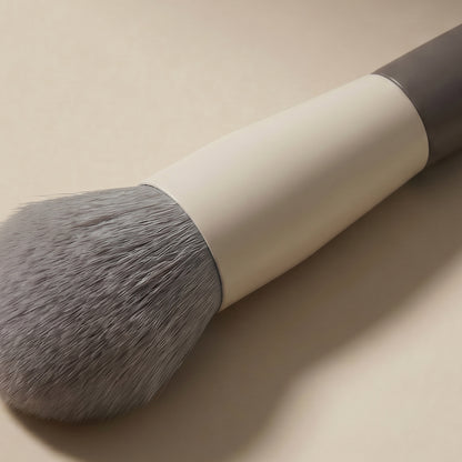 NOVAGLOW makeup brush closeup showing thickened ferrule and soft bristles
