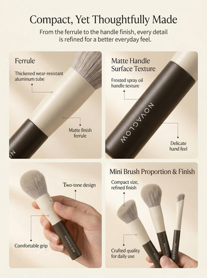 NOVAGLOW 8-Piece MINI Makeup Brush Set
